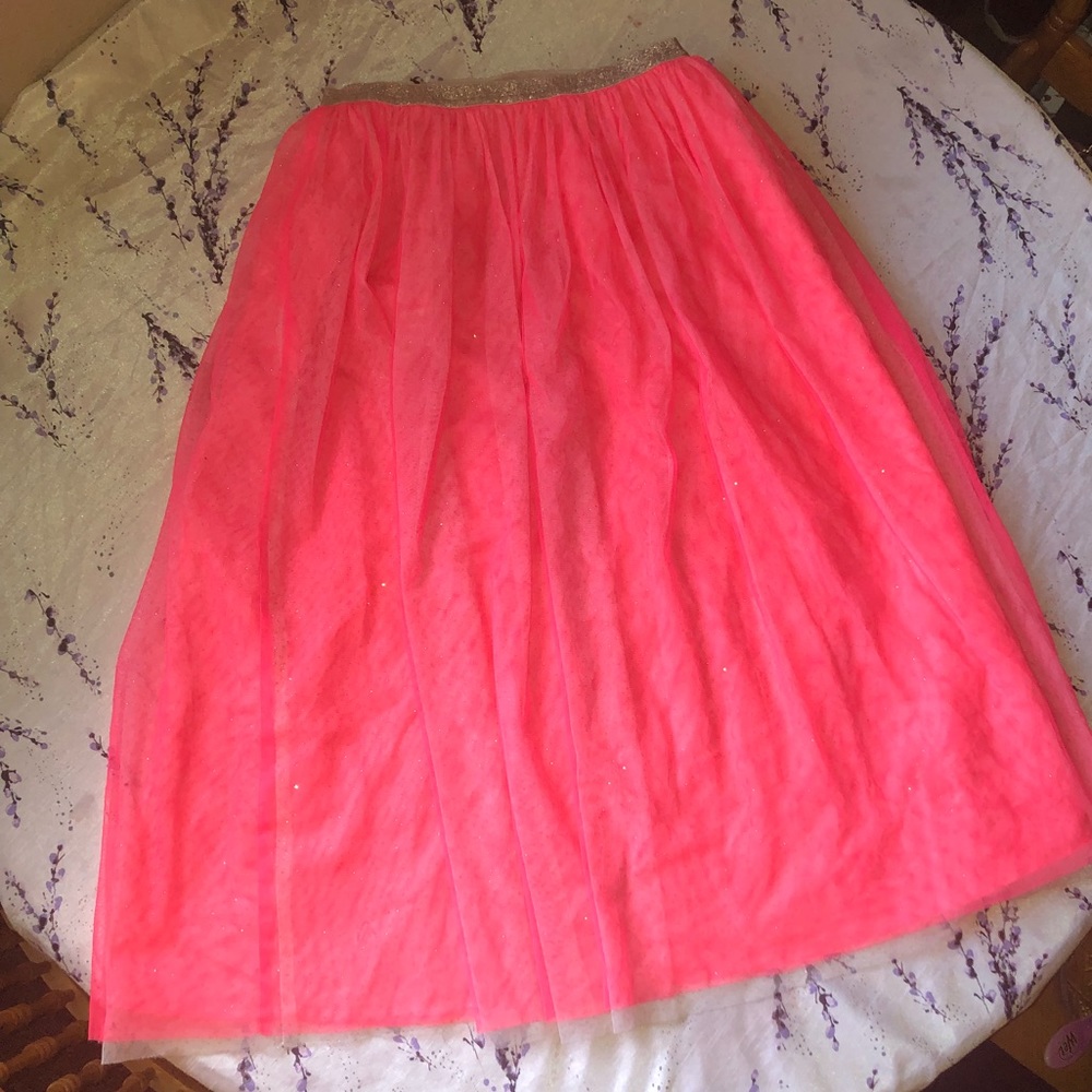 Cat & Jack Hot Pink Sparkle Tulle Ankle Lgth Skirt